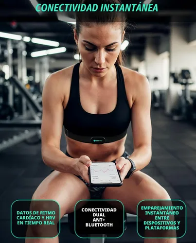 Miniatura 2 de Powr Labs Correa de pecho para monitor de frecuencia cardíaca Bluetooth y ANT+, comodidad durante todo el día, fácil conectividad, compatible
