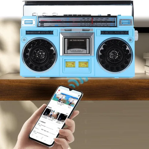 Miniatura 6 de Reproductor de cinta de casete portátil - Reproductor de casete retro, FM MW SW1 SW2 Radio estéreo, grabadora de reproductor de cinta de casete