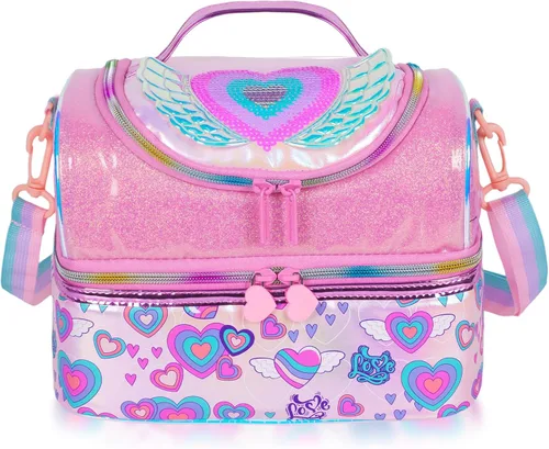 Miniatura 14 de Bolsa de almuerzo aislada de doble piso para niños, bolsa de comida grande para el regreso a la escuela, para niños, niñas, hombres y mujeres