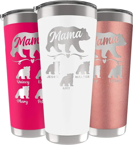 Miniatura 31 de Vaso de Mamá Oso, vaso personalizado para mamá Oro Rosa