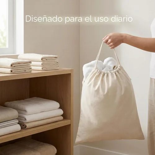 Miniatura 7 de Urban Villa Bolsa de lavandería 1 paquete de bolsa de lavandería extra grande de lona resistente, bolsas de lavandería de algodón natural, multiuso
