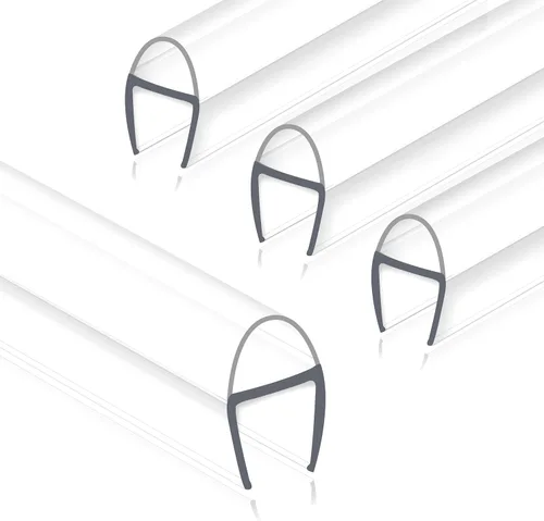 Miniatura 14 de Tira de sellado para puerta de ducha sin marco, paquete de 2 unidades x 78 pulgadas de alto para puerta de ducha de vidrio de 3/8 pulgadas de Tipo H