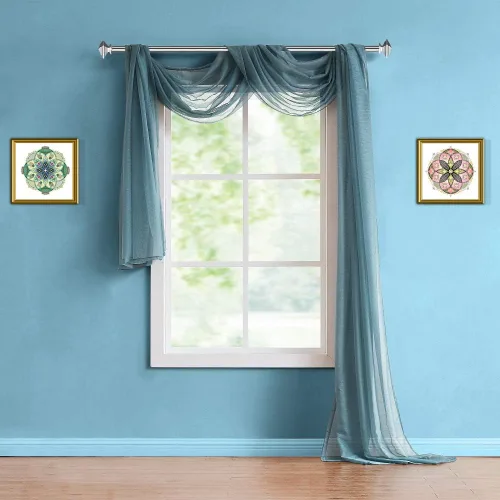 Miniatura 17 de Warm Home Designs Cortinas transparentes con ojales para habitación, cocina, habitación de los niños o sala de estar, 2 paneles con volados, de 54