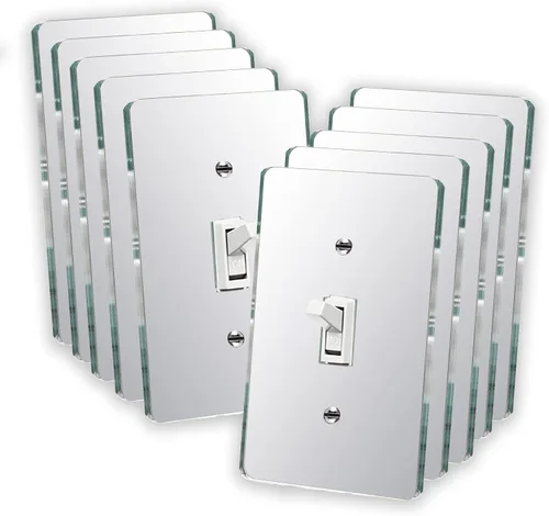 Miniatura 12 de 10 placas para interruptor de luz de espejo, salida de doble orificio de 4.72 x 2.91 pulgadas, cubierta de luz de interruptor, placas de pared
