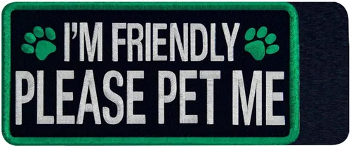 Miniatura 5 de TailWag Planet Service Dog I'm Friendly Please Pet Me Parche Bordado Chaleco/Arneses Insignia de Gancho y Bucle Emblema