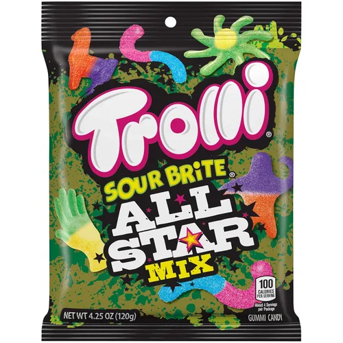 Trolli - Sour Brite Crawler, mezcla de todas las estrellas, 4.25 onzas