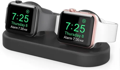 Delidigi Soporte de doble cargador (cargador no incluido) compatible con Apple Watch Ultra 3/2/1, SE 3/2/1, Series 11 10 9 8 7 6 5 4 3 Soporte de