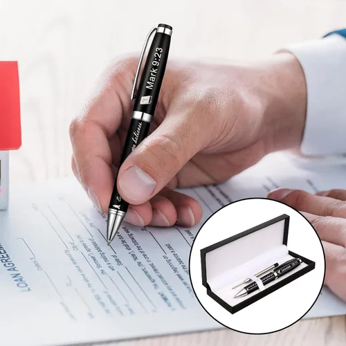 Miniatura 7 de Chinco Juego de 2 bolígrafos con versículo bíblico cristiano, regalos para pastores para hombres con caja y 2 recambios, bolígrafos inspiradores