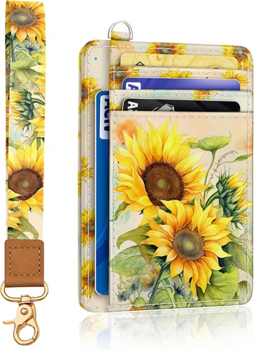 Miniatura 28 de Yonlevres Cartera delgada para tarjetas de crédito, cartera RFID para mujer, bolsillo frontal, soporte para tarjetas pequeñas, estuche para tarjetas