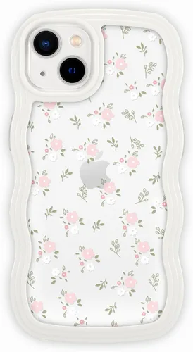 Miniatura 26 de ZCDAYE Funda compatible con iPhone 11, diseño floral estético, bonita funda rizada y ondulada para mujeres y niñas, funda de TPU suave a prueba