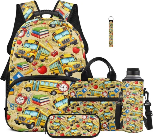 Miniatura 33 de Bulopur Eagle American Flag Print Kids Backpack Boys Elementary School 17 Inch Bookbag With Lunch Bag Water Bottle Holder Keychain Pencil Case 5