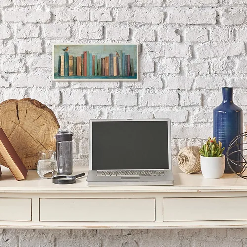 Miniatura 3 de Stupell Industries Main Line Studio - Estantería de pared con diseño de libros y pájaros, 17 x 7 pulgadas, fácil de colgar y resistente, fabricada