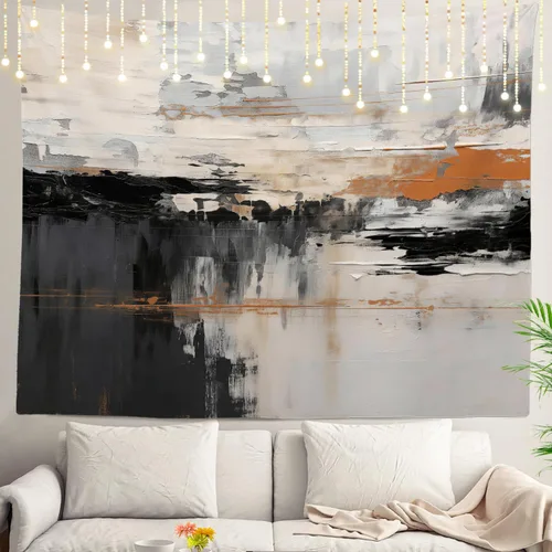 Miniatura 32 de Shrahala Tapiz de pared de hojas de arce otoñal, hojas rojas llameantes, fondo negro, tapiz grande para colgar en la pared, tapiz decorativo