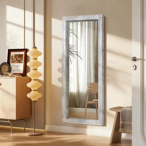 Miniatura 3 de AAZZKANG Espejo de pared de longitud completa con marco de madera rústica, 58 x 24 pulgadas, rectangular, grande, cuerpo completo para dormitorio