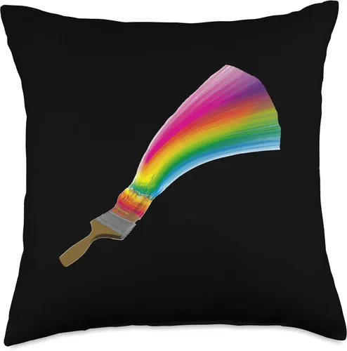 Miniatura 5 de Painter Art Designs Paintbrush Painting Rainbow Art - Almohada de 16 x 16 pulgadas, multicolor