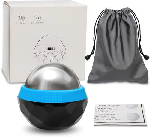 Miniatura 2 de Coolrunner Bola de rodillo de masaje frío, bola de masaje frío criosfera, terapia de calor y alivio de terapia de frío con núcleo de gel frío, ayuda