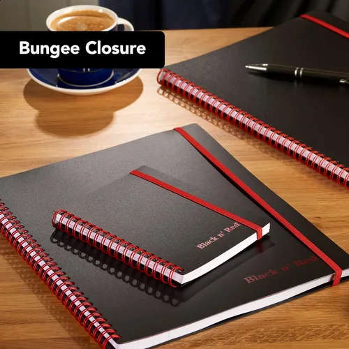 Miniatura 6 de Black n' Red Cuaderno, diario de negocios, 11 x 8 pulgadas, 70 hojas, a rayas, papel óptico, aplicación Scribzee, cubierta de polietileno flexible