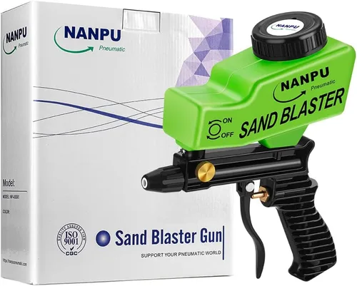 Miniatura 5 de NANPU Kit de pistola de chorro de arena de aire ligero con alimentación por gravedad, boquilla de metal, cuerpo de plástico, para preparación