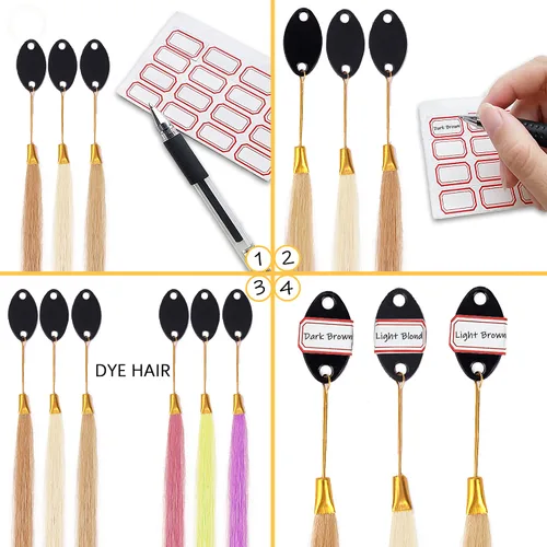 Miniatura 5 de Muestras de cabello para probar el color – 30 muestras de cabello 100% Remy, anillos de color de cabello humano 100% Remy, muestras