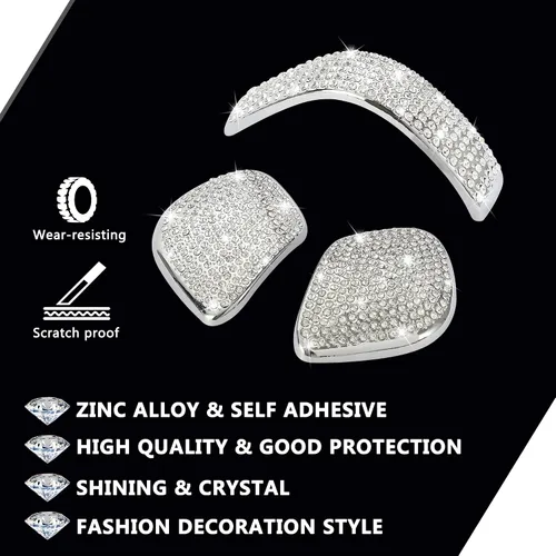 Miniatura 3 de TOMALL Bling - Funda para pomo de palanca de cambios compatible con VW Jetta Beetle Atlas Tiguan, accesorio brillante para palanca de cambios