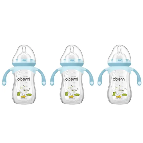 Miniatura 13 de Botellas para bebé Oberni, botellas de leche para niños con pajita con peso y asa antideslizante, tamaño + flujo rápido variable, 12+ meses, sin