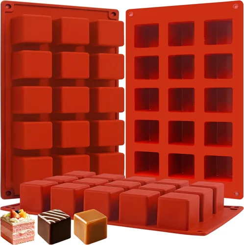 Miniatura 9 de 3 moldes cuadrados de silicona para caramelos, 126 cavidades, mini moldes cuadrados de silicona para caramelos, gomitas, chocolate, cubitos de hielo