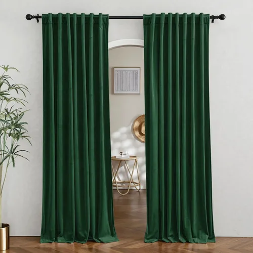 Miniatura 74 de RYB HOME - Cortinas de terciopelo beige, cortinas decorativas resistentes con pestaña trasera, cubierta de privacidad para oscurecer habitación