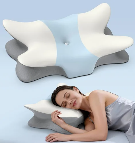Miniatura 8 de Almohada cervical cervical para aliviar el dolor, almohada ergonómica para dormir de lado, almohadas de espuma viscoelástica para dormir, almohada