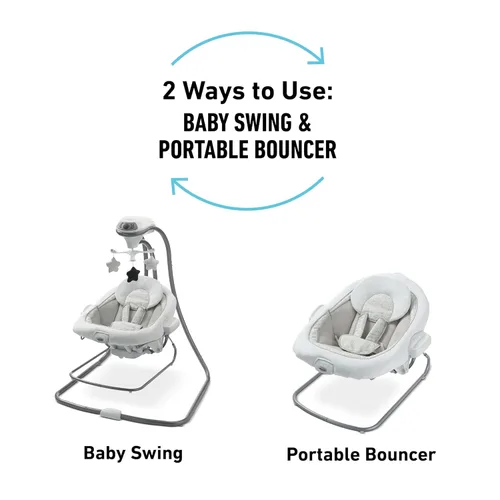 Miniatura 2 de Graco DuetConnect® LX Portabebé Colgante y Balancín, Asiento Balancín Multi-Dirección para Bebé, Varias Velocidades de Cierre, Redmond Rojo (Redmond)