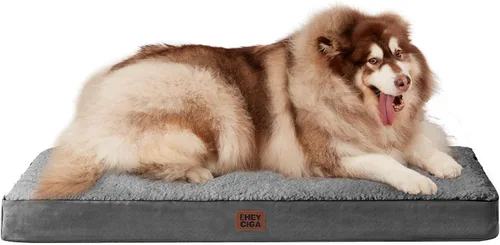 Miniatura 56 de EHEYCIGA Cama ortopédica de espuma para perros grandes, 35 pulgadas de largo x 23 pulgadas de ancho x 3.5 pulgadas de alto, gris claro
