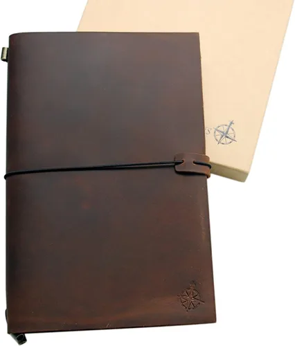 Miniatura 5 de Wanderings Cuaderno grande para viajeros - 19cm x 28cm / 7.5"x11" - Gran diario de viaje, hecho a mano, resistente, diario de cuero recargable.