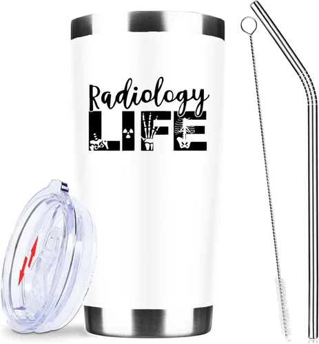 Miniatura 9 de Greys Grays Anatomy Merchandising, mercancía de programa de televisión, vaso de café helado de acero inoxidable aislado de 20 onzas con tapa, popote