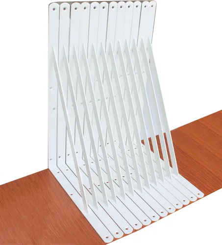 Miniatura 32 de Paquete de 16 soportes de estante resistentes negros de 20 pulgadas de largo x 12 pulgadas de alto con tornillos, soportes de estante de metal