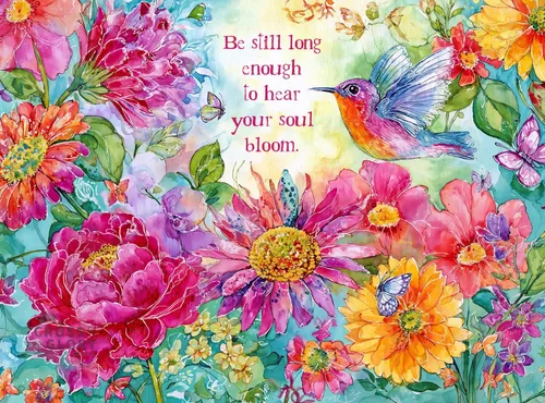 Cross & Glory Soul Bloom - Rompecabezas de 1000 piezas para adultos | Coloridas ilustraciones florales y de pájaros | Experiencia de rompecabezas