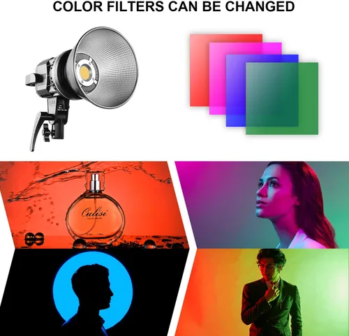 Miniatura 4 de GVM Great Video Maker Luz de video LED portátil de 80 W, luz blanca de 5600 K, luz de video equilibrada de luz diurna CRI 97+ iluminación continua
