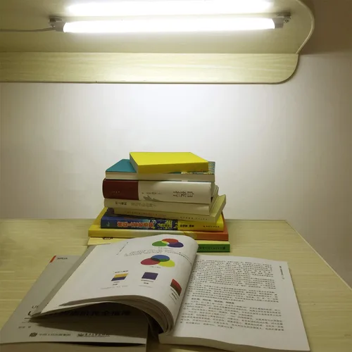 Miniatura 6 de STBTECH Luces LED de 110 V para debajo del gabinete, iluminación LED de 17 pulgadas con cable de enchufe de 6 pies, lámpara de escritorio de lectura
