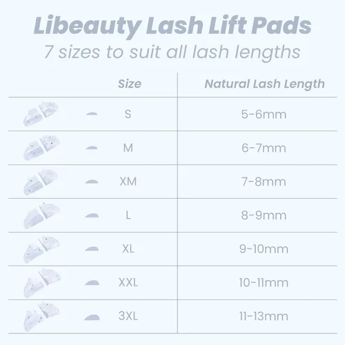 Miniatura 3 de Libeauty Barras elevadoras de pestañas de alta calidad, protectores de levantamiento de pestañas, 7 tamaños, almohadillas de silicona reutilizables