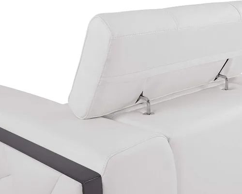 Miniatura 8 de BlackJack Furniture Gianni - Sofá de cuero italiano de grano superior con reposacabezas ajustables de 9 posiciones, patrón geométrico contemporáneo