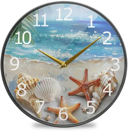 Miniatura 15 de ALAZA París Torre Eiffel Pareja Rosa Floral Acrílico Pintado Silencioso Reloj de pared redondo sin tictac, 9.5 pulgadas, funciona con pilas, reloj