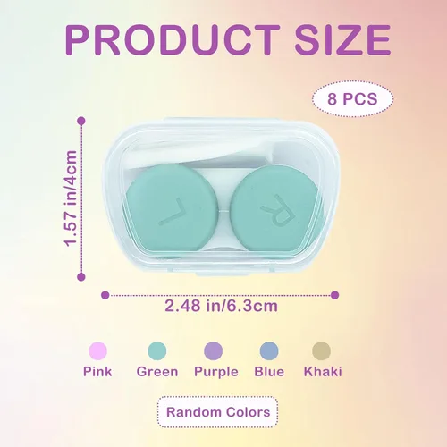 Miniatura 2 de Paquete de 8 bonitas fundas para lentes de contacto, estuche portátil de contacto ocular con herramienta aplicadora y herramienta de eliminación