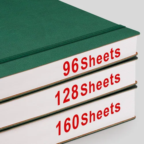 Miniatura 9 de AHGXG Diario de puntos con viñetas – Cuaderno de 320 páginas con cuadrícula de puntos B5, diario grande, papel punteado grueso de 100gsm, tapa Verde