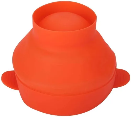 Miniatura 6 de Popcorn Popper para microondas con tapa de asa, plegable, de silicona, para hacer palomitas de maíz, uso en microondas u horno (rojo)