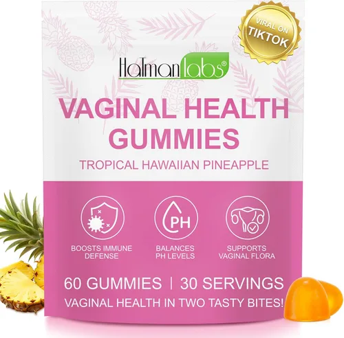 Gomitas de probióticos vaginales para mujeres, equilibrio de pH para mujeres, gomitas de piña hawaiana para la salud del PH, mejorar el sistema