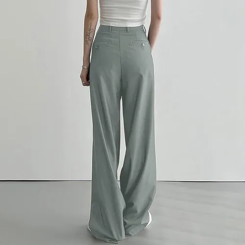 Miniatura 4 de Timbrigte Womens Casual Cut Out Striaght Leg Pants High Waist Solid Work Cargo Work Pants