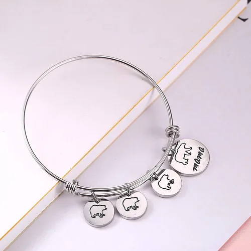 Miniatura 5 de GDKASRNY Pulsera de oso de mamá con brazalete ajustable de 1, 2, 3 cachorros, regalo para mamá