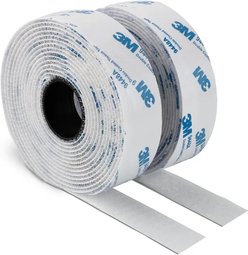 Cinta autoadhesiva de gancho y bucle de 1 pulgada x 10 pies, fabricada con 3M 9448, sujetadores de tela de nailon entrelazados, cinta adhesiva
