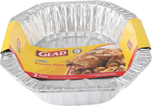 Miniatura 9 de Glad Sartenes de vapor desechables de aluminio de tamaño medio, sartenes de aluminio resistentes para vapor, hornear, asar, preparar comidas