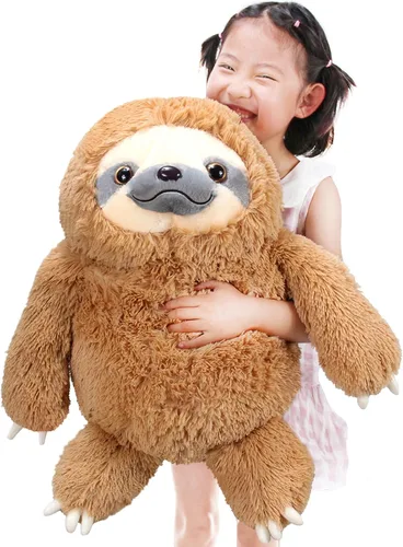 Miniatura 12 de Juguete de peluche Winsterch para niños de oso perezoso, regalo, perezoso color café de 15.7 pulgadas