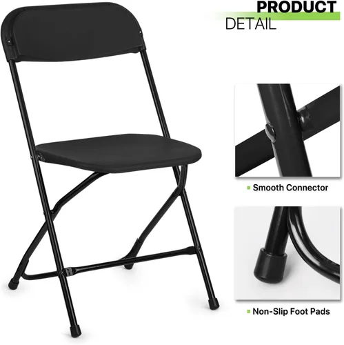 Miniatura 9 de Magshion Sillas plegables de plástico, paquete de 4 sillas de comedor plegables para bodas, fiestas, eventos, exteriores, interiores, silla ligera