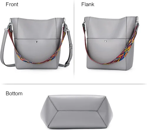 Miniatura 3 de BROMEN Bolsa Hobo para mujer, diseñada con cuero vegano, de hombro, bandolera